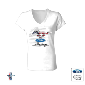 Ford-Mustang-Shop - Girls-Pony-T-Shirt - black with pink Ford-Mustang Logo print - front